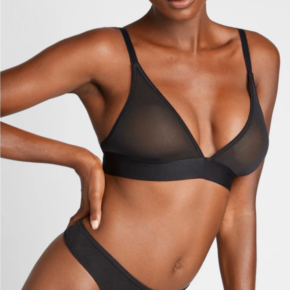 Negative Underwear Brand Sieve Triangle Bra Vanity Size 3 Black Mesh Wireless